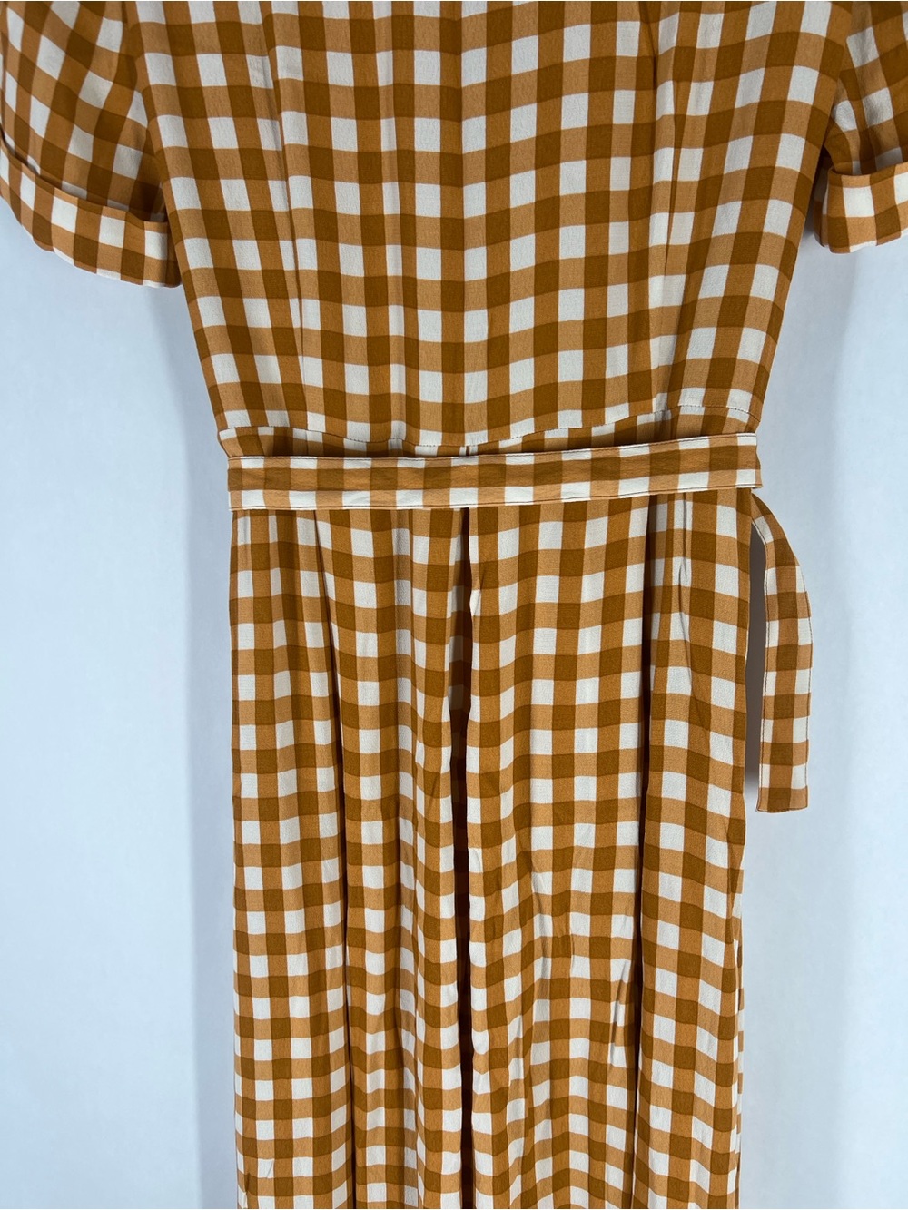 Uterqüe Mustard Gingham Maxi Dress - Picture 12 of 16